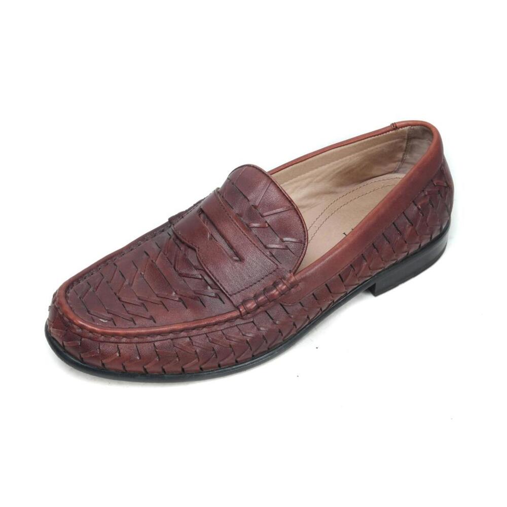 Domani by JOHNSTON and MURPHY Dress Shoes Woven Leather loafer mens 11.5 M